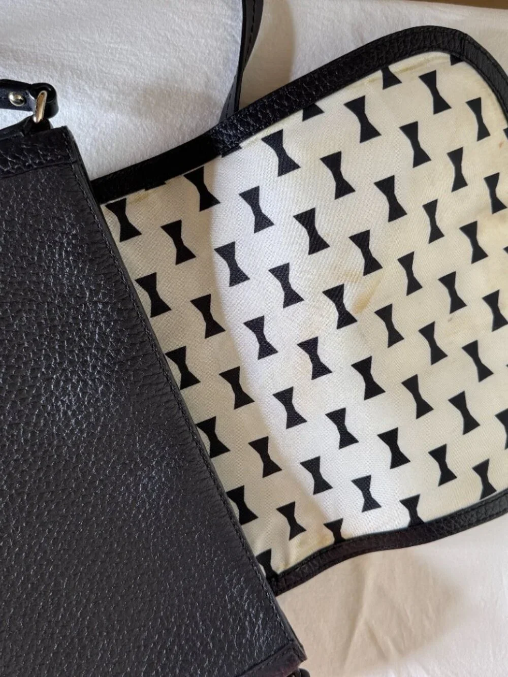 Kate Spade New York Black Pebbled Leather Crossbody Flap Bag